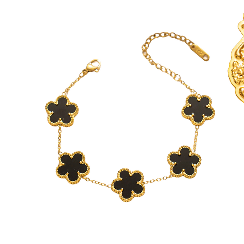 Gold-Plated Clover Charm Bracelet