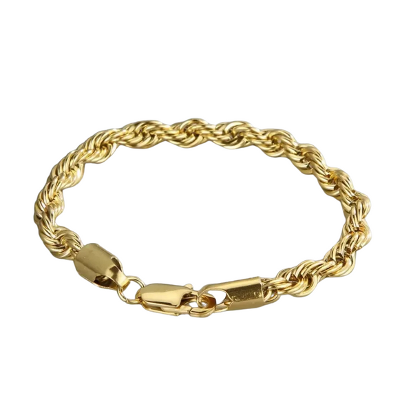 18K Gold & 925 Sterling Silver Chain Bracelet