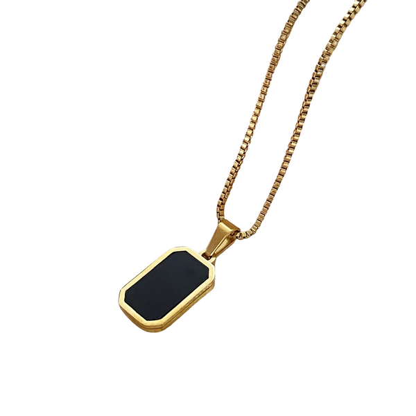 Minimalist Black Stainless Steel Rectangular Pendant