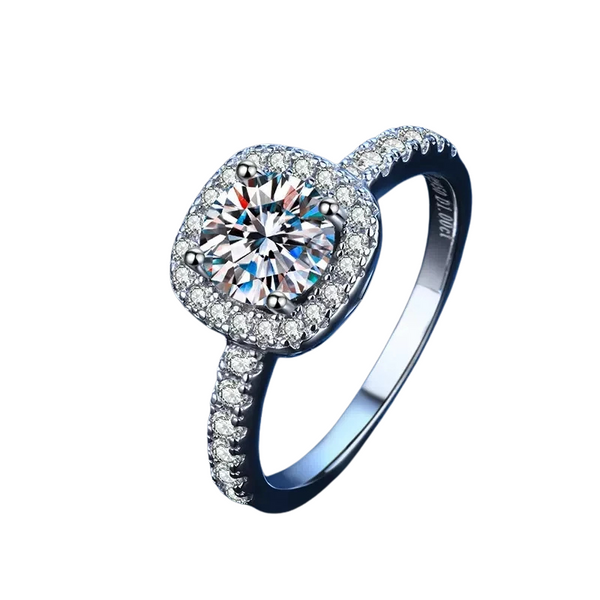 Real Moissanite 925 Sterling Silver Ring