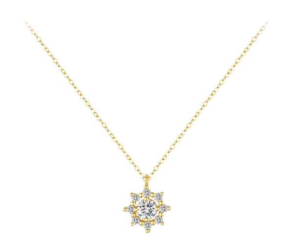 Moissanite Snowflake Necklace 0.5 Cara