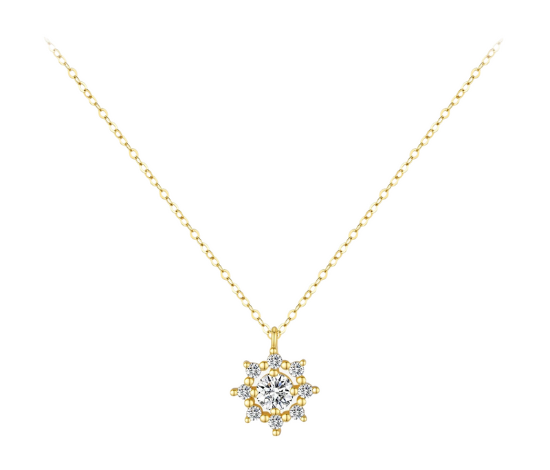 Moissanite Snowflake Necklace 0.5 Cara