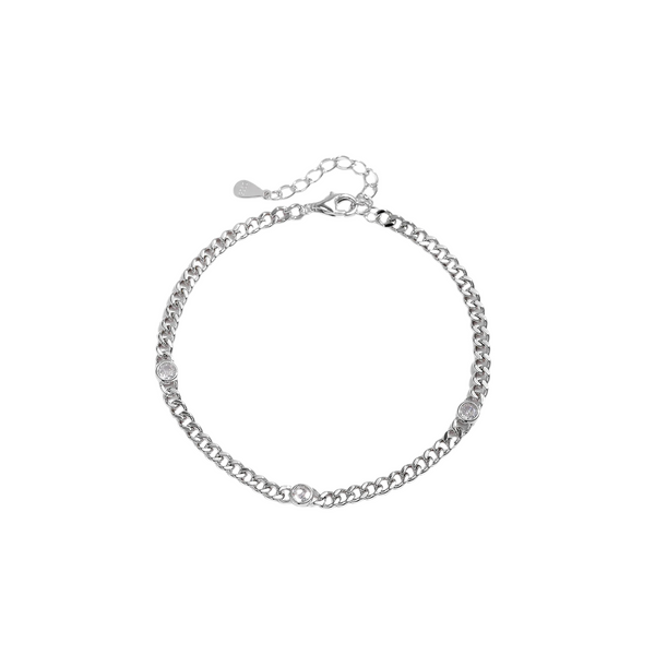 White Gold Plated Moissanite Twisted Bracelet – 925 Sterling