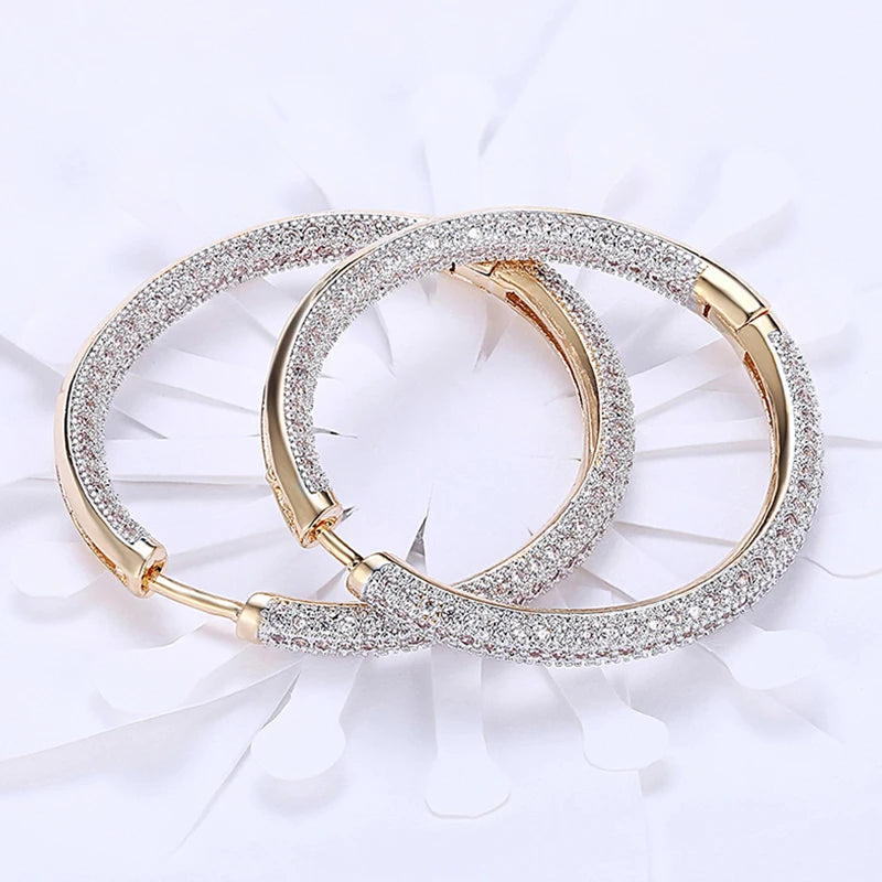 925 Sterling Silver 18K Gold Hoop Earrings