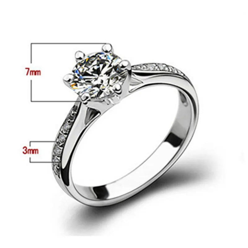 Silver-Plated Elegant Zirconia Ring