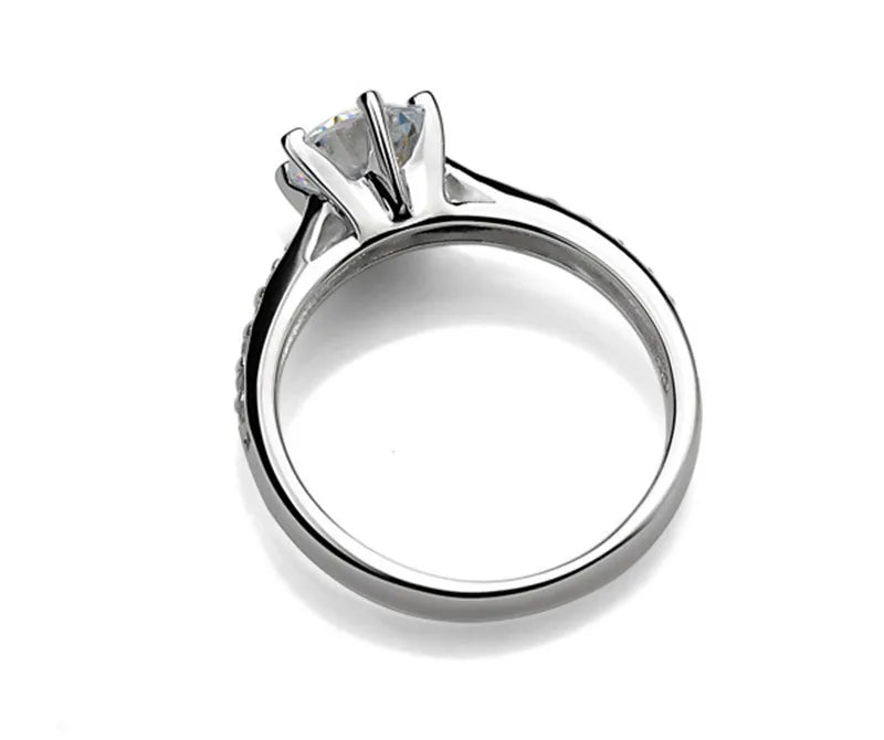 Silver-Plated Elegant Zirconia Ring