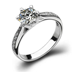 Silver-Plated Elegant Zirconia Ring