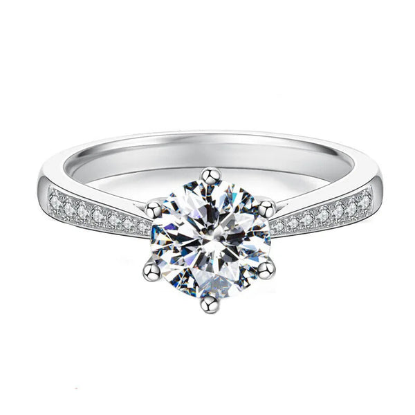 925 Sterling Silver Zircon Adjustable Engagement Ring