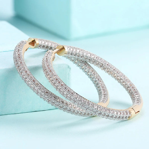 925 Sterling Silver 18K Gold Hoop Earrings