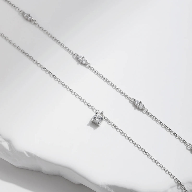 Moissanite 925 Sterling Silver, Elegant Choker