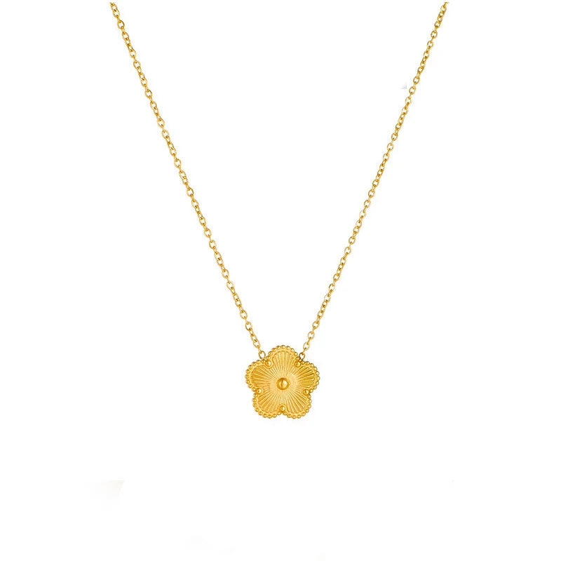 14K Gold Plated Stainless Steel Clover Necklace