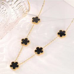 14K Gold Plated Stainless Steel Clover Necklace