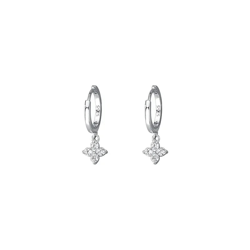 925 Sterling Silver Leaf Hoop Earrings