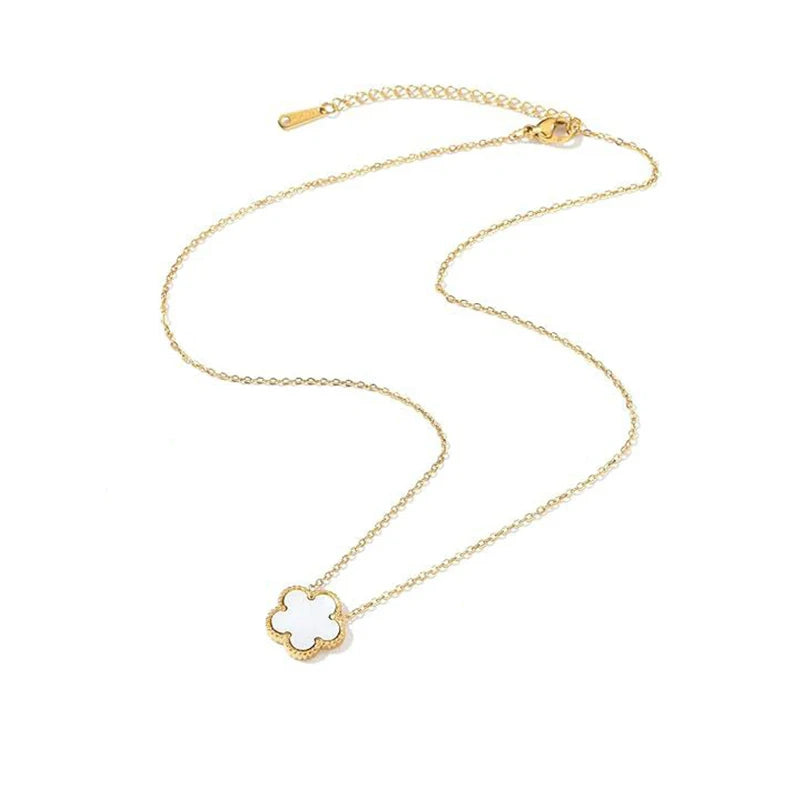 14K Gold Plated Stainless Steel Clover Necklace