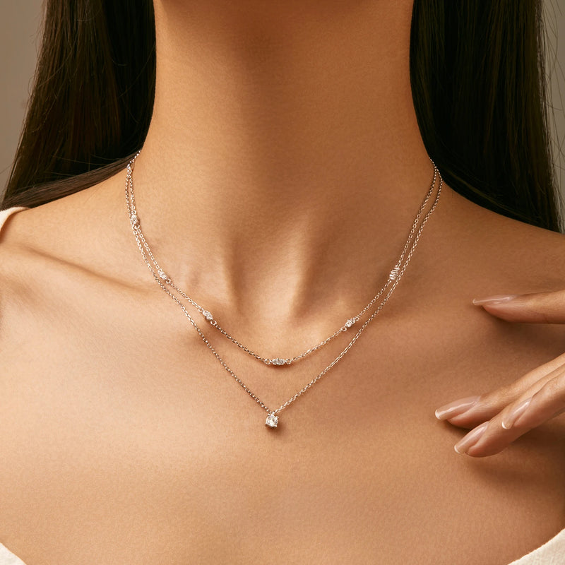 Moissanite 925 Sterling Silver, Elegant Choker