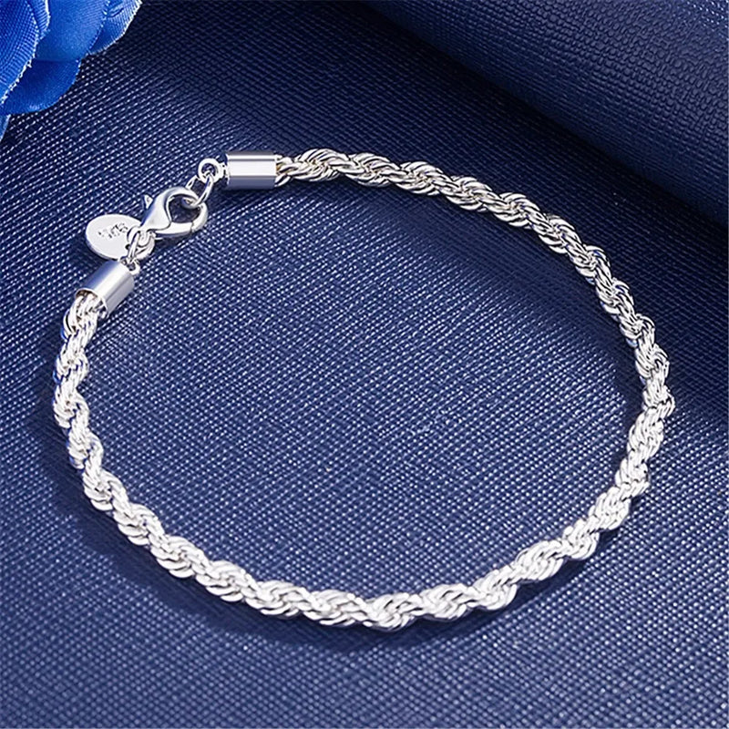 18K Gold & 925 Sterling Silver Chain Bracelet