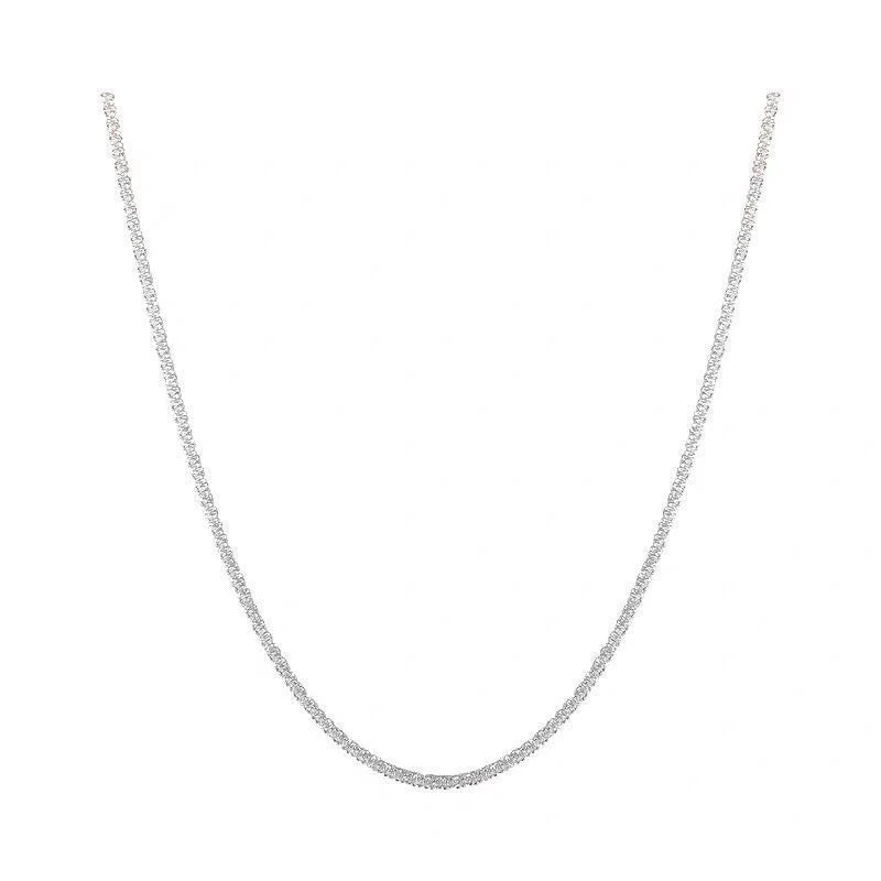 Silver Sparkling Clavicle Chain Choker Necklace