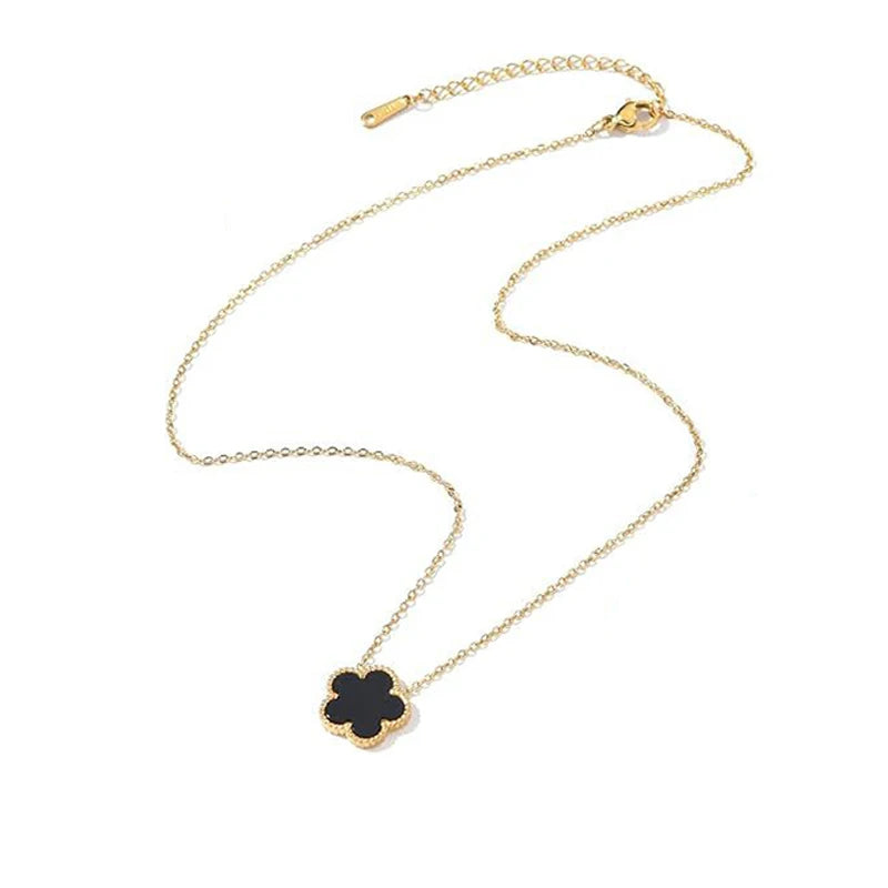 14K Gold Plated Stainless Steel Clover Necklace