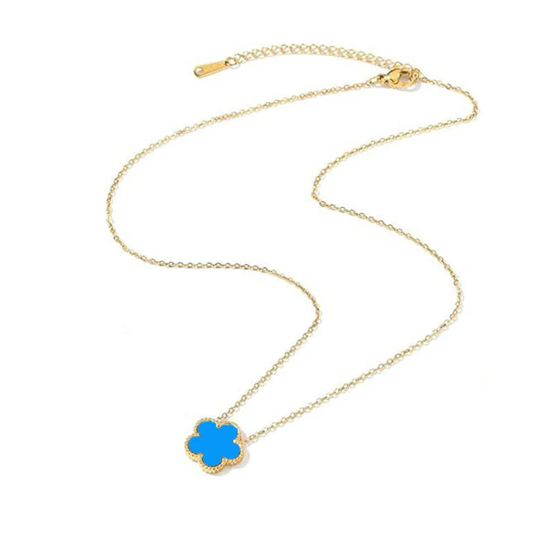 14K Gold Plated Stainless Steel Clover Necklace